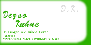 dezso kuhne business card